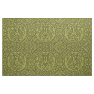 Tissu Oiseaux byzantins jaune-vert