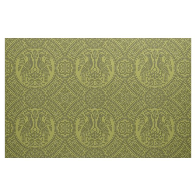 Tissu Oiseaux byzantins jaune-vert (Fat Quarter)