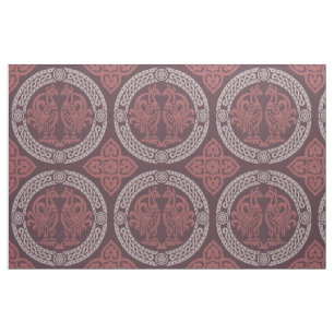 Tissu Oiseaux byzantins, Rouge canneberge