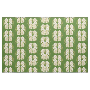 Tissu Oiseaux celtes d'or et de blanc