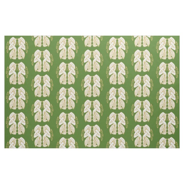 Tissu Oiseaux celtes d'or et de blanc (Fat Quarter)