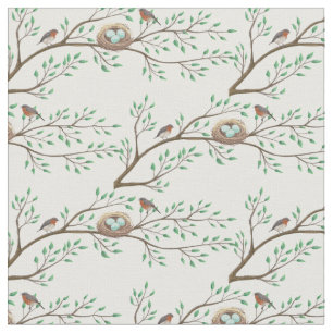 Tissu Oiseaux dans le Nest Spring Woodland Cute Baby Nur