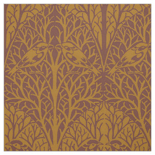 Tissu Oiseaux dans les épais, les ambres foncées