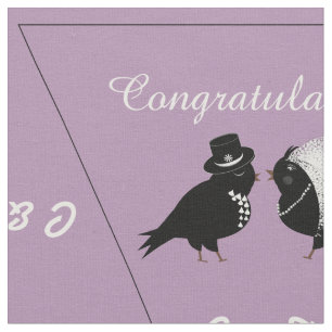 Tissu Oiseaux de chambre de mariée personnalisés do-it-y