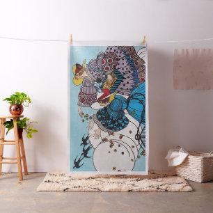TISSU OISEAUX DE PRINTEMPS ET DAMES, MODE DE BEAUTÉ ART