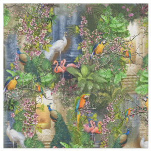 Tissu Oiseaux du Paradis Conception répétée