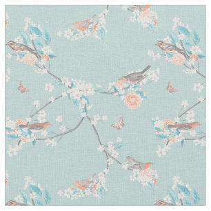 Tissu Oiseaux et fleurs