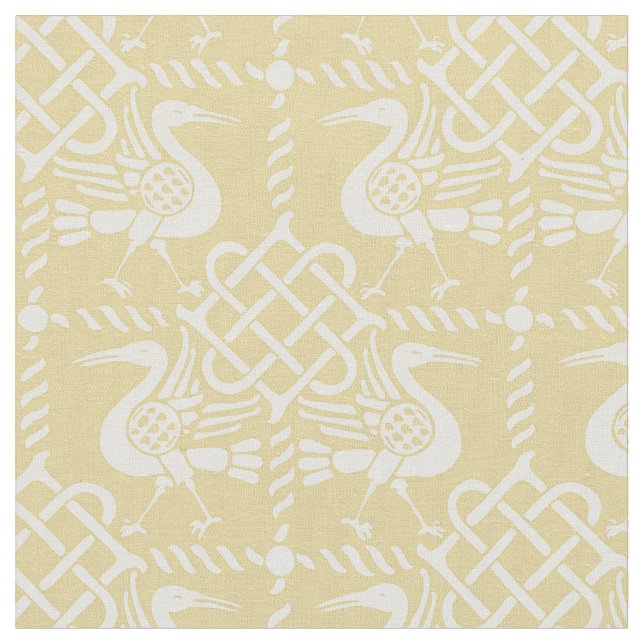 Tissu Oiseaux et noeuds de renouveau gothique (Fermer)