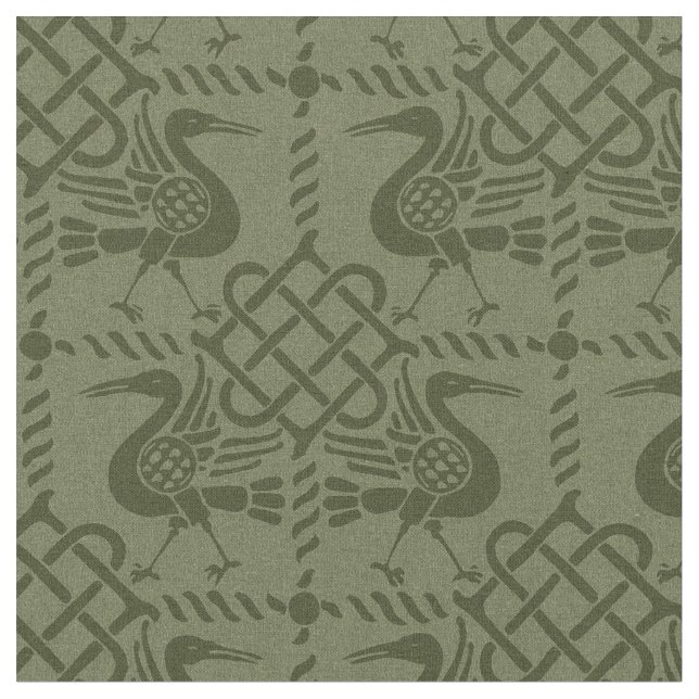 Tissu Oiseaux et noeuds de renouveau gothique (Fermer)