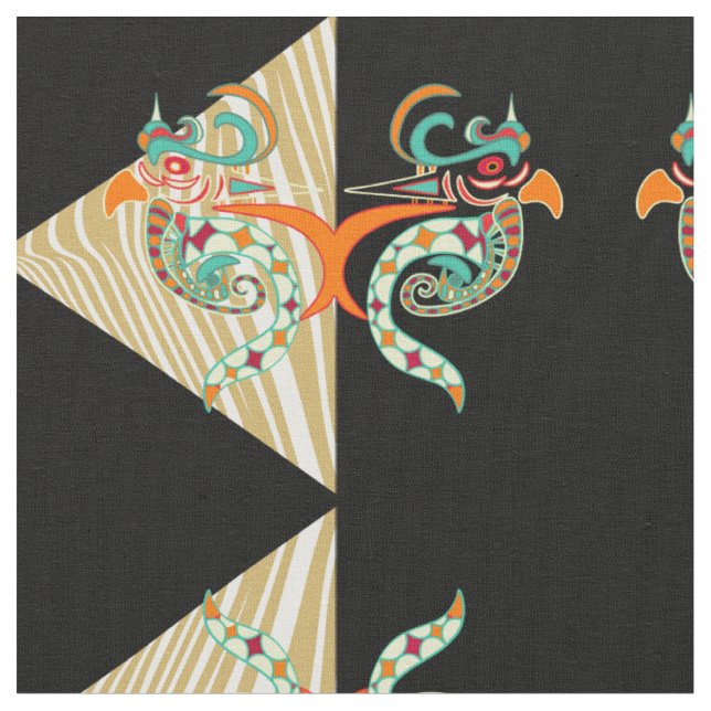 Tissu oiseaux ornementaux et zèbre (Fermer)
