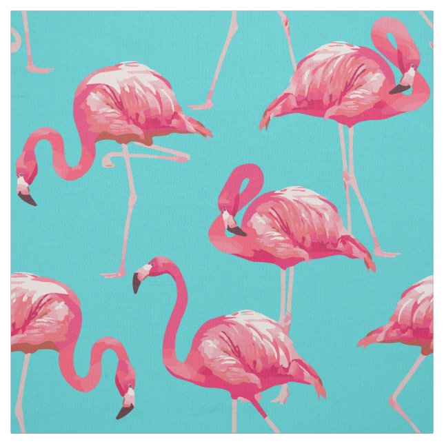 Tissu Oiseaux roses de flamant sur l'arrière - plan de (Échantillon)