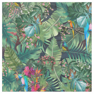 Tissu Oiseaux tropicaux du paradis