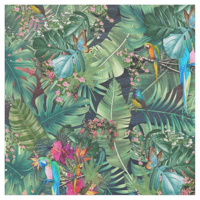 Tissu Oiseaux tropicaux du paradis (Fermer)