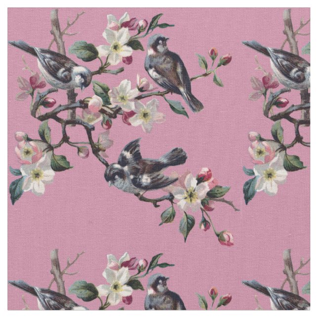 Tissu Oiseaux vintages (Fermer)