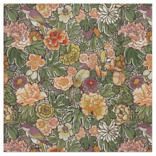 Tissu Oiseaux vintages, Fruits, Fleurs & Foliage Motif