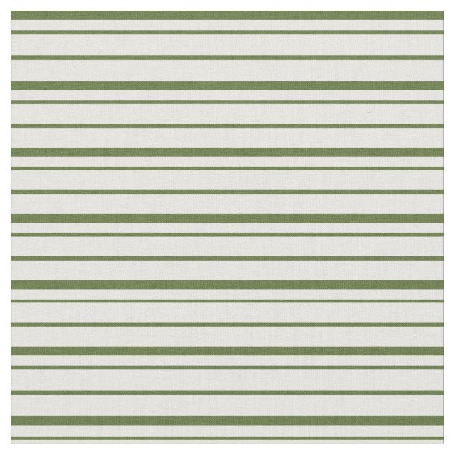 Tissu Olive foncé Vert & Blancs de couleur (Fermer)