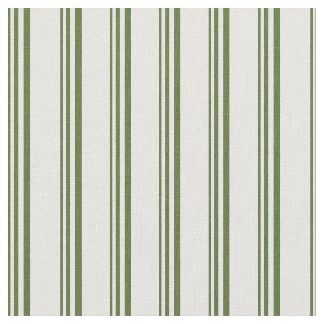 Tissu Olive foncé Vert & Crème Crème Grandes Couleur (Fermer)