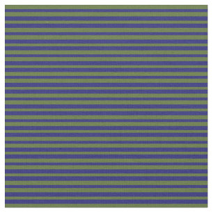 Tissu Olive foncé vert et bleu nuit lignes