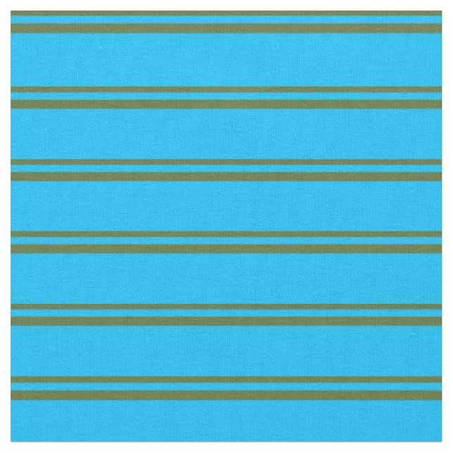 Tissu Olive foncé vert et ciel profond bleu rayures (Fermer)
