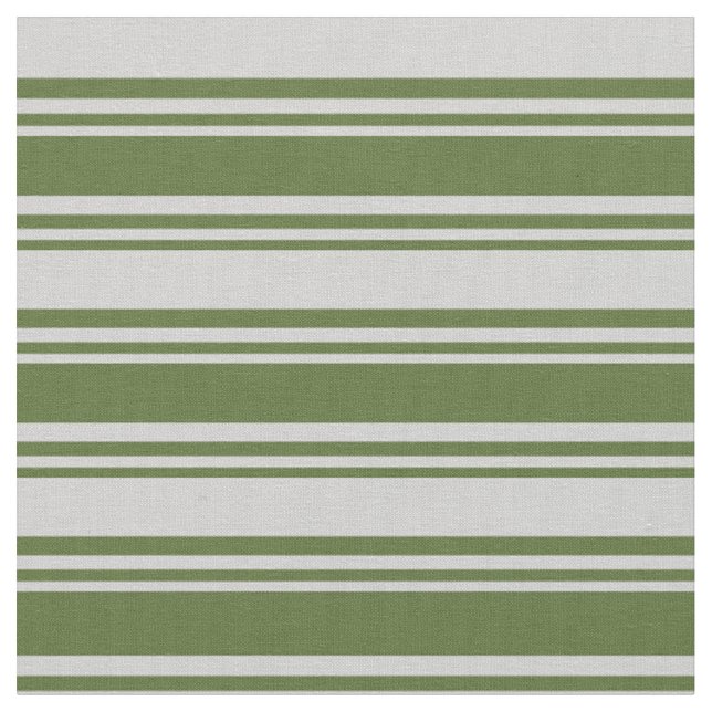 Tissu Olive foncé vert et gris clair rayures Motif (Fermer)