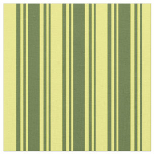 Tissu Olive foncé Vert et Jaune rayures de couleur