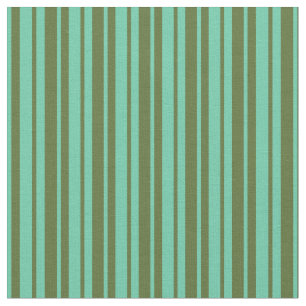 Tissu Olive foncé vert et Motif des rayures aquamarines