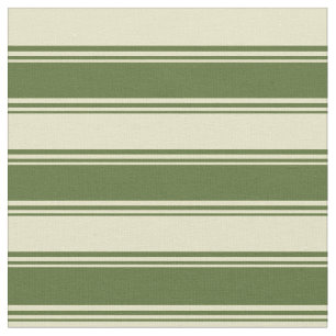Tissu Olive foncé vert et Motif or pâle