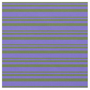Tissu Olive foncé vert & Motif bleu ardoise