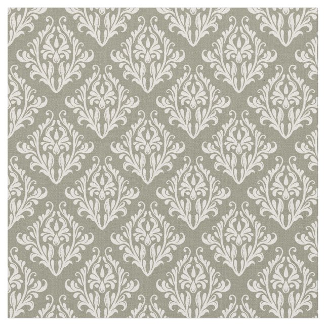 Tissu Olive Green Damask (Fermer)
