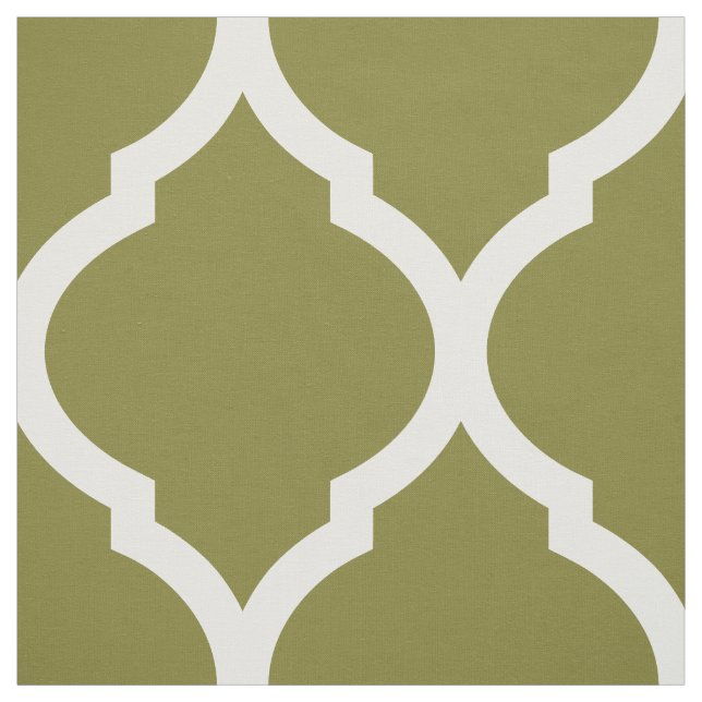 Tissu Olive Green Quatrefol marocain Grande échelle (Échantillon)