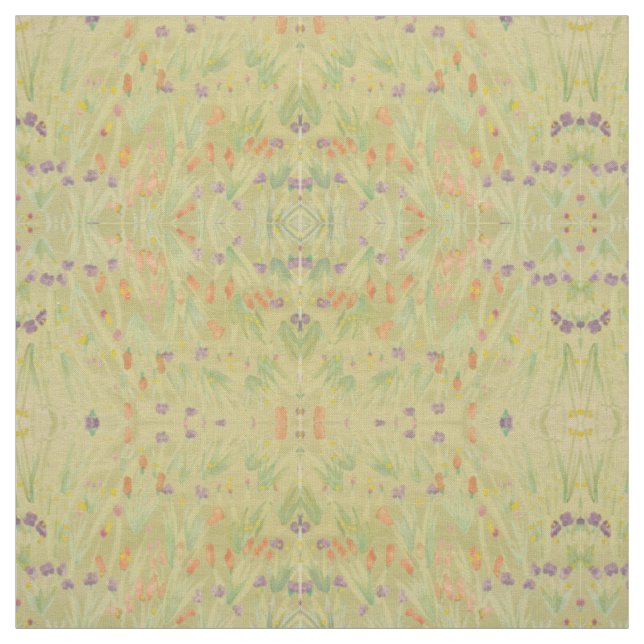 Tissu Olive Green Rusty Orange et violet (Échantillon)