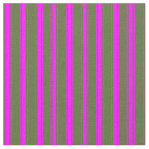 Tissu Olive vert foncé et Motif Fuchsia