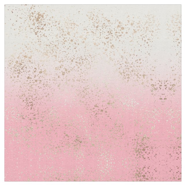 Tissu Ombre rose blanc éclaboussé d'or flakes (Fermer)