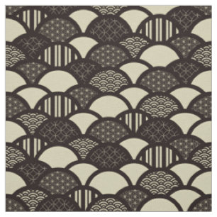 Tissu Ondes géométriques japonaises monochromes motif