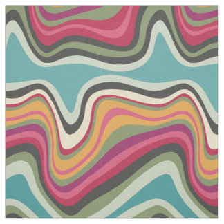 Tissu ondes rétro MANA