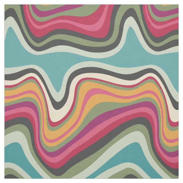 Tissu ondes rétro MANA (Échantillon)