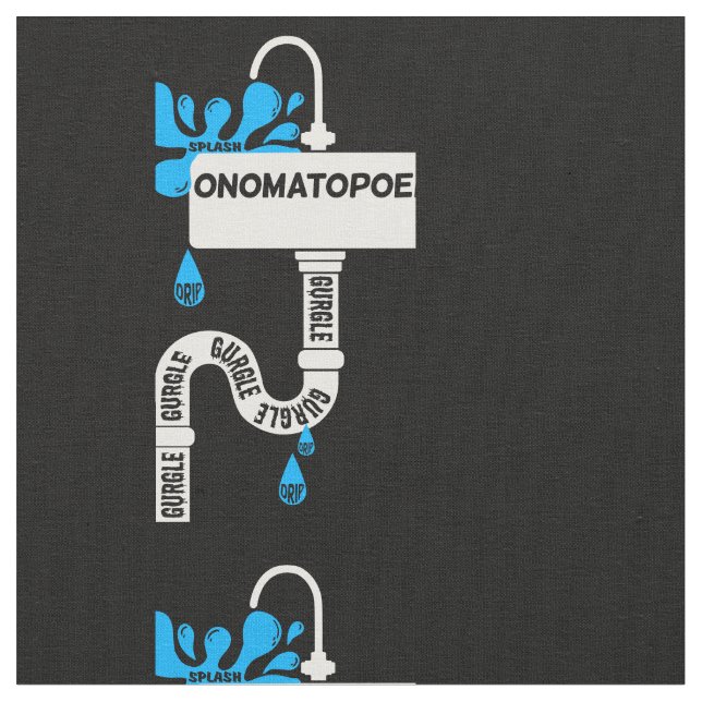 Tissu Onomatopoeia écriture ou poésie créative (Fermer)