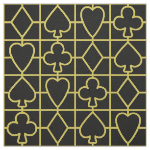 Tissu Or de noir de casino de Vegas de costume de carte