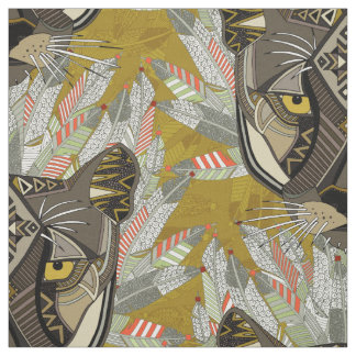 Tissu or des lions de montagne