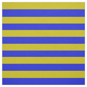 Tissu Or foncé, maille bleue royale, rayures