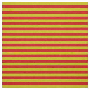 Tissu Or sombre, maille rouge vif, rayures