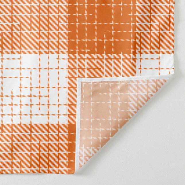 Tissu Orange and White Bold Checkered Plaid Design  (Créateur téléchargé)