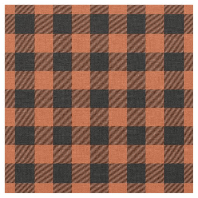 Tissu Orange & Black Gingham Plaid (Fermer)