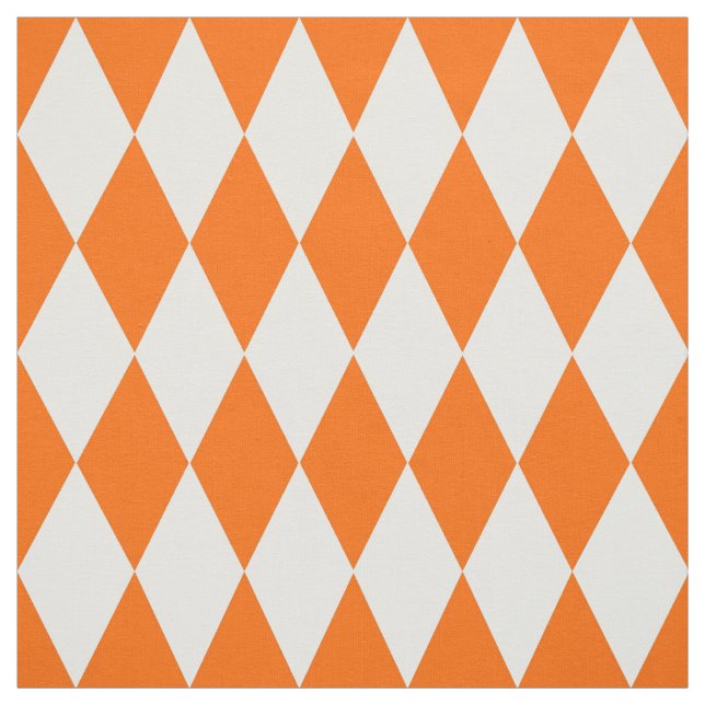 Tissu Orange blanc Arlequin Diamants Checkers Design (Échantillon)