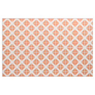 Tissu Orange Blanc Tendance Triangles Motif Fabric