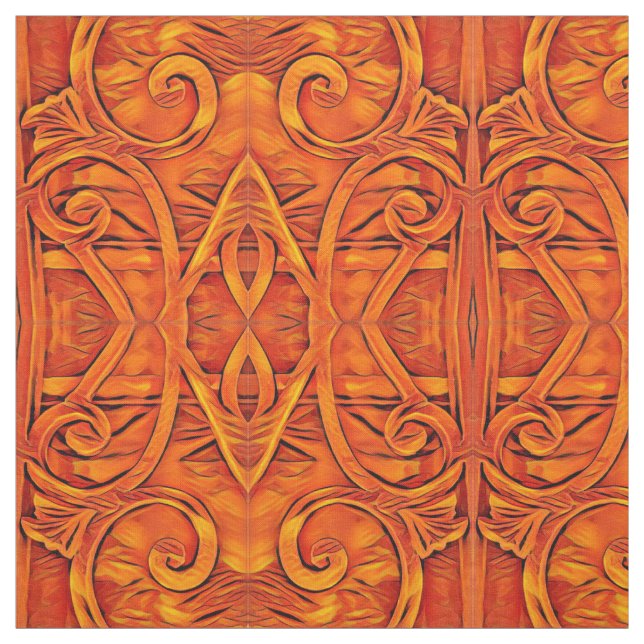 Tissu Orange BoHo Abstrait (Échantillon)