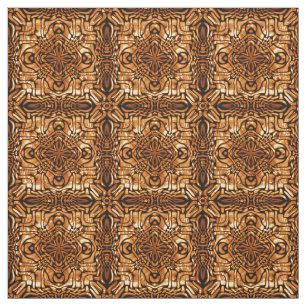 Tissu Orange Brown Bali Batik Style Paisley Motif