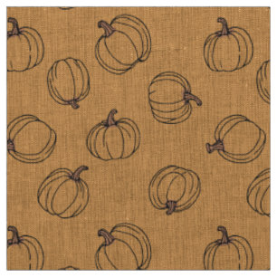 Tissu Orange Citrouille amusant