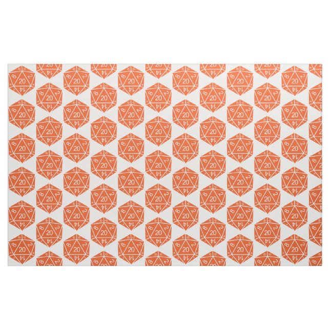 Tissu orange D20 dés (Yard)