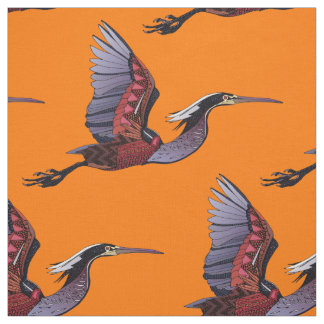 Tissu orange d'agami héron
